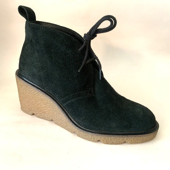 Clarks Clarkford DBT Black Suede Chukka Ankle Boots Leather Wedge heel Booties 8 - Picture 13 of 16
